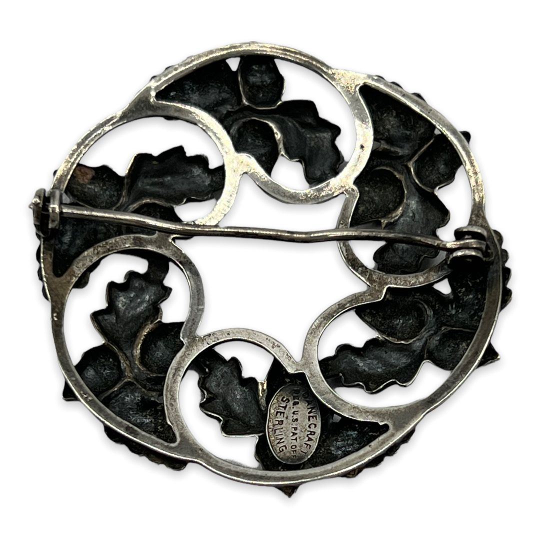 Sterling Danecraft Acorn Wreath Pin