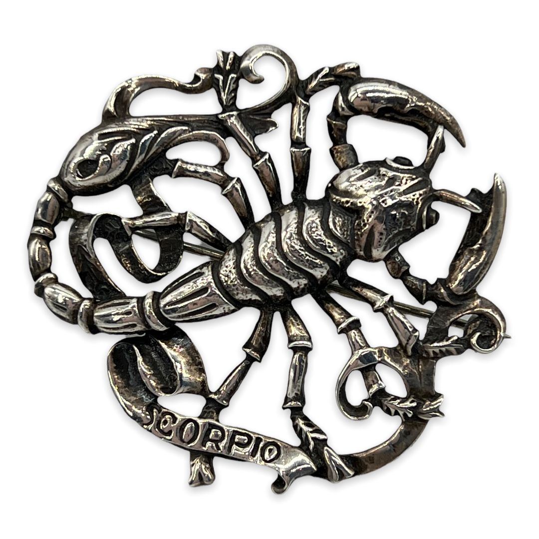 cini sterling scorpio pin