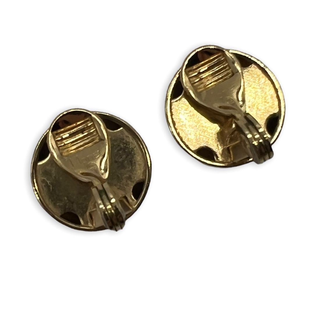 classic Monet gold-tone button earrings