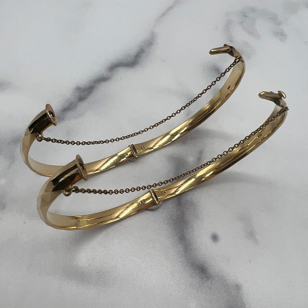 Fabulous PPL 9ct Metal Core Diamond Pattern Bangle Bracelet