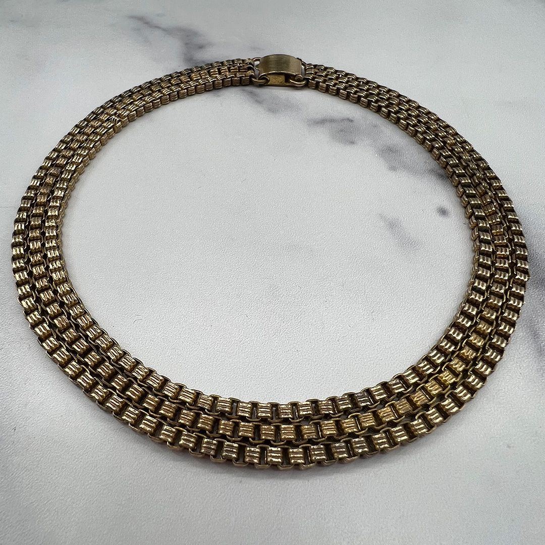 1930s Triple-strand Box Chain Necklace