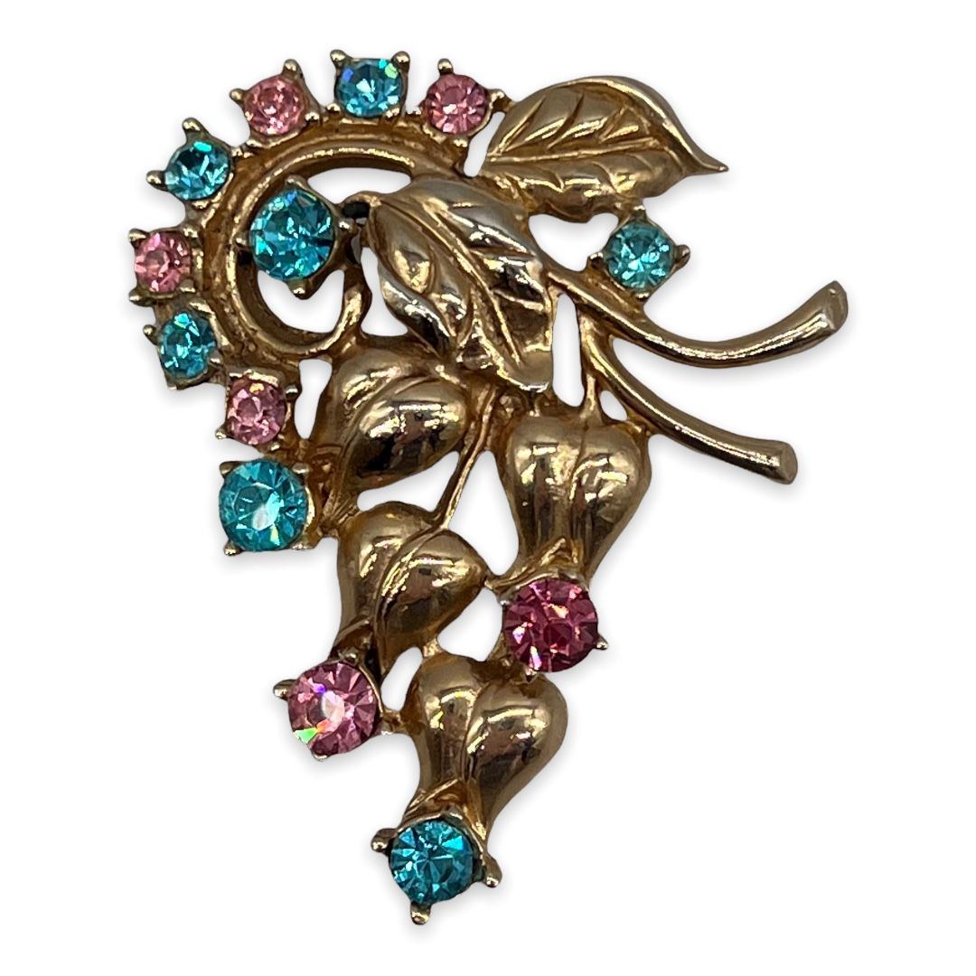 1940s Pot Metal Stylized Flower Brooch