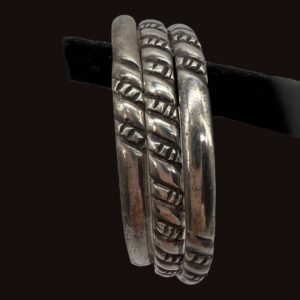 Vintage Mexican Sterling Bangle Set - Vintage Jewerly Collect