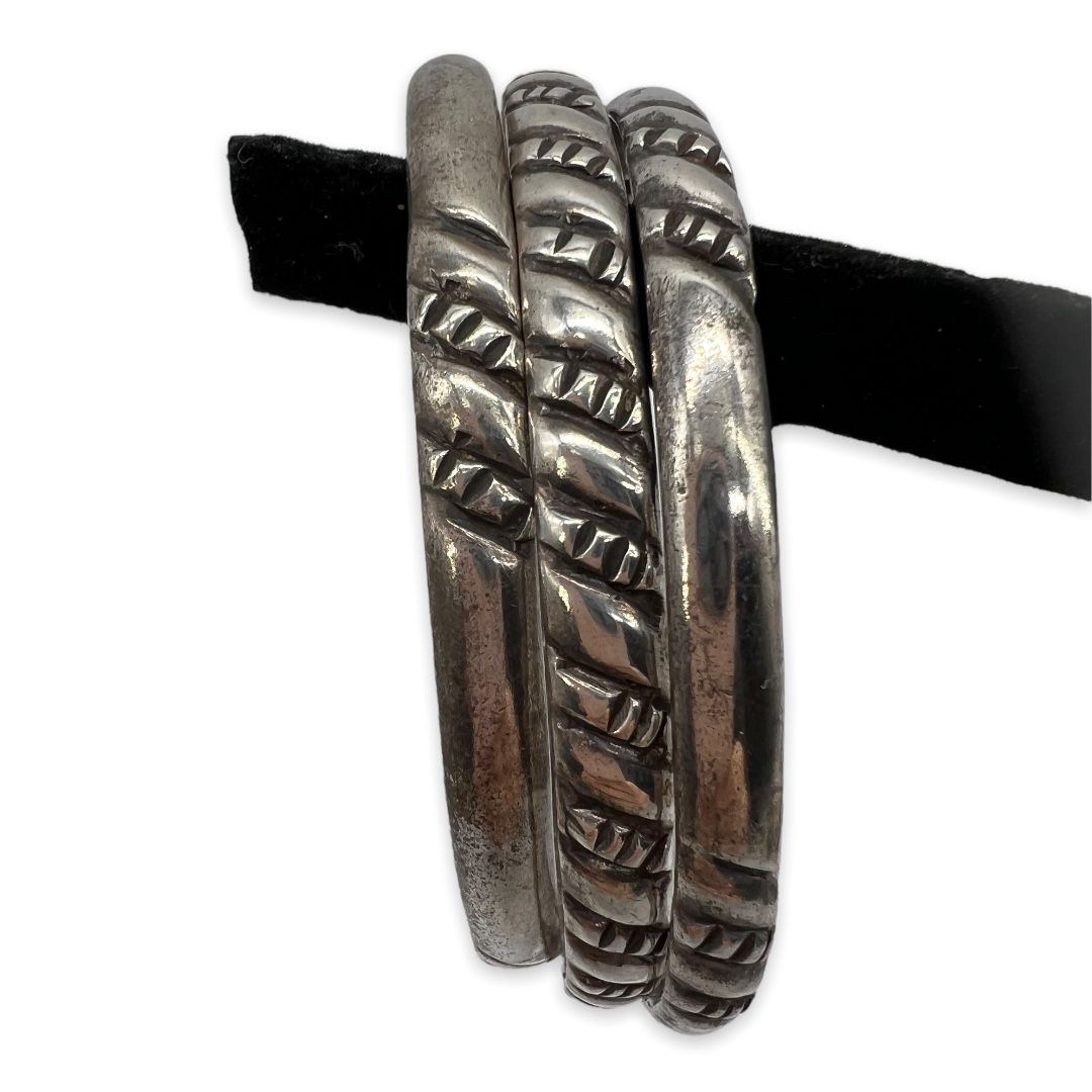 Vintage Mexican Sterling Bangle Set