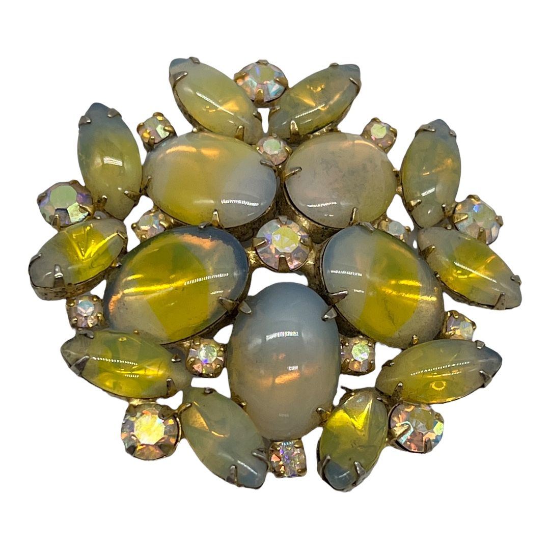 Vintage Yellow Givre Rhinestone BroochVintage Yellow Givre Rhinestone Brooch
