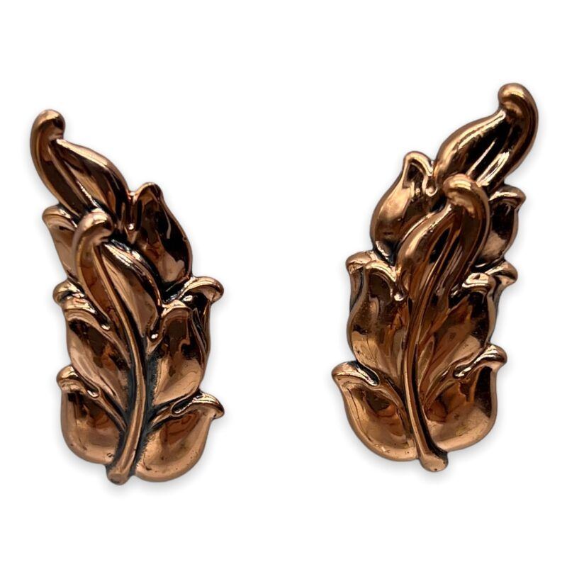 Gorgeous Copper Renoir Clip Back Earrings