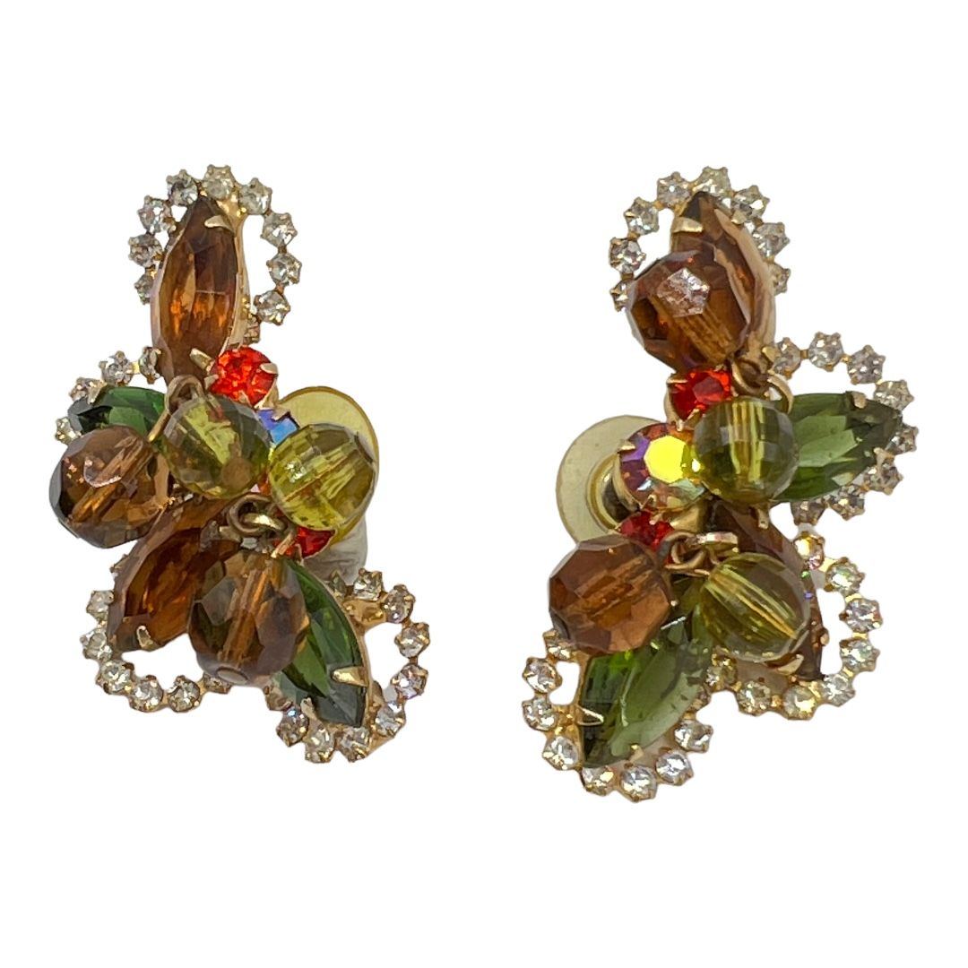 Juliana Earrings Crystal Bead Dangle Fall Color