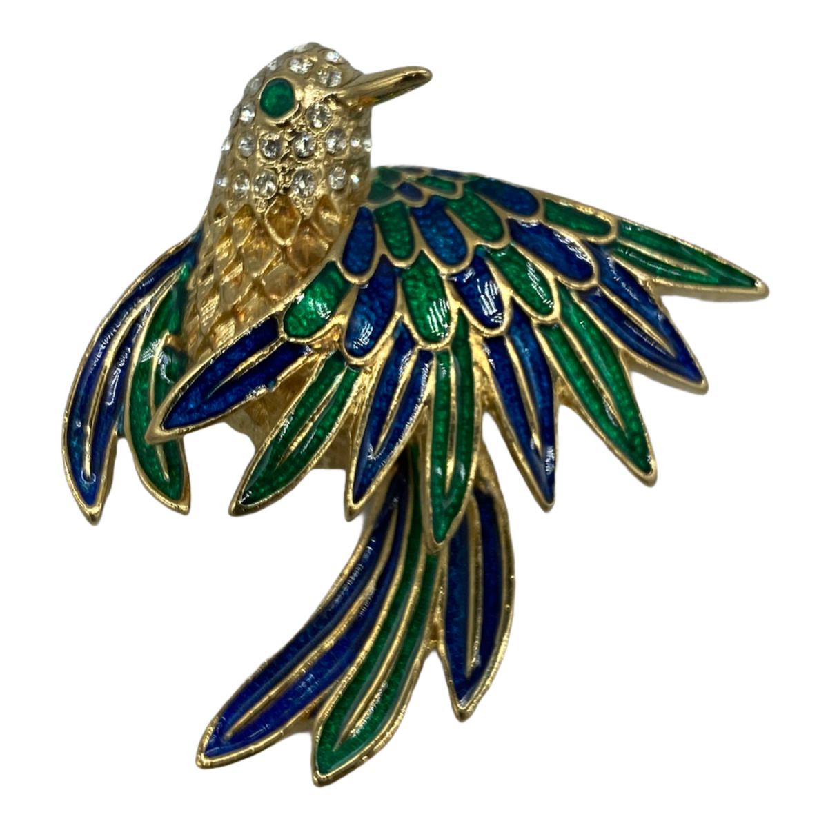 Beautiful Vintage Enamel Bird Brooch