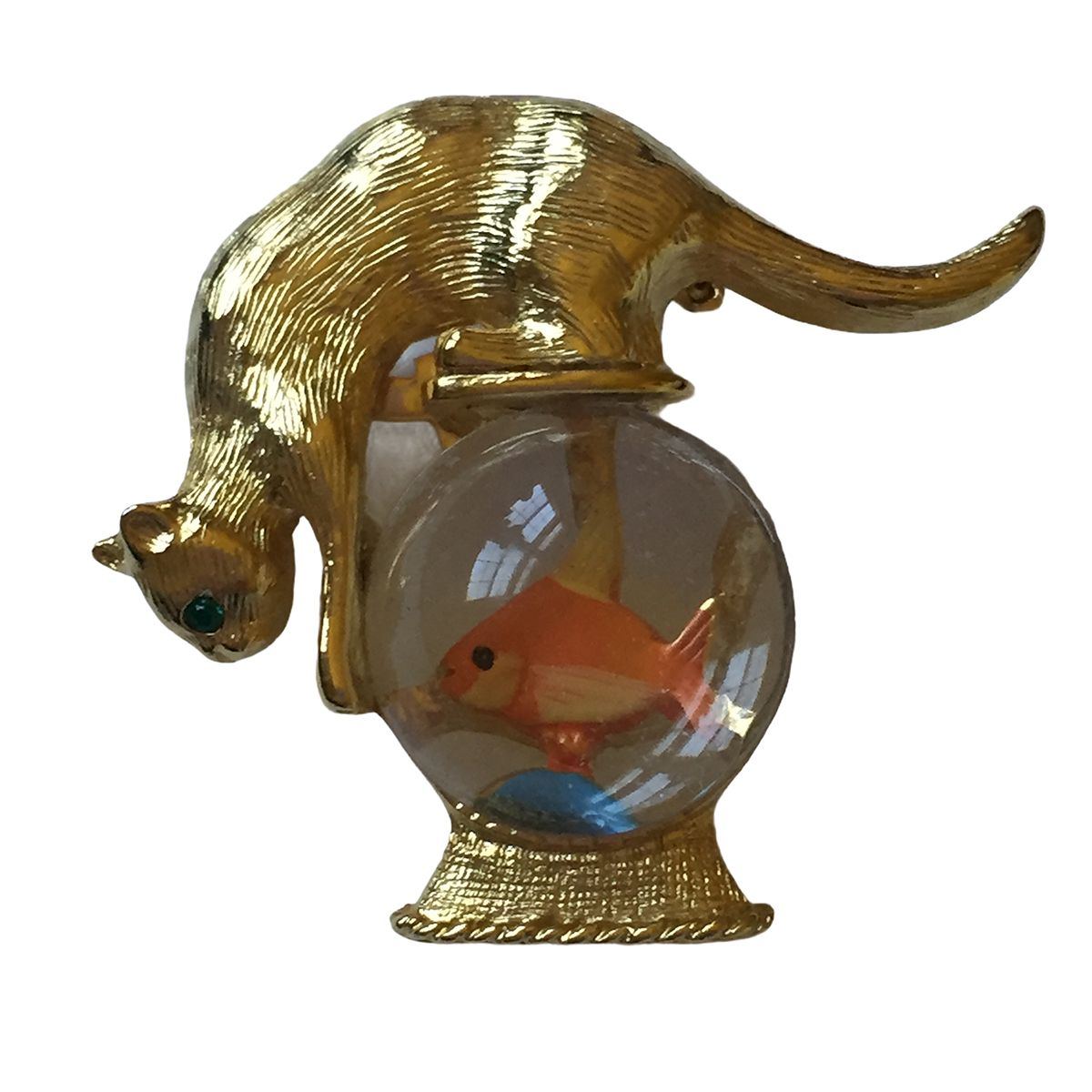 Gold Crown © Kitty Cat Fish Bowl Brooch