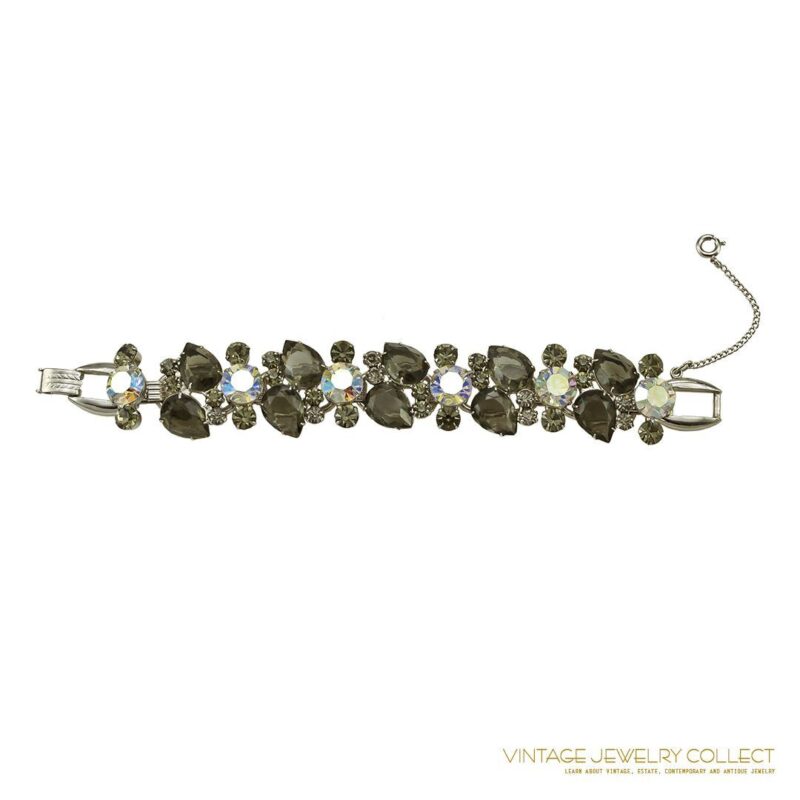 Large Grey Pear-shaped Rhinestone Juliana bracelet