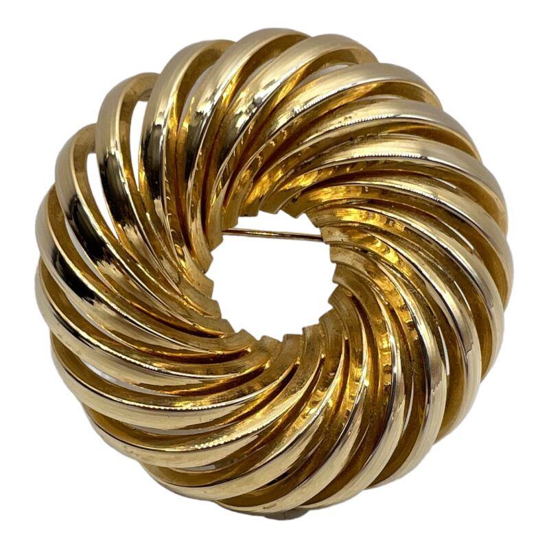 Hobe gold tone spiral brooch