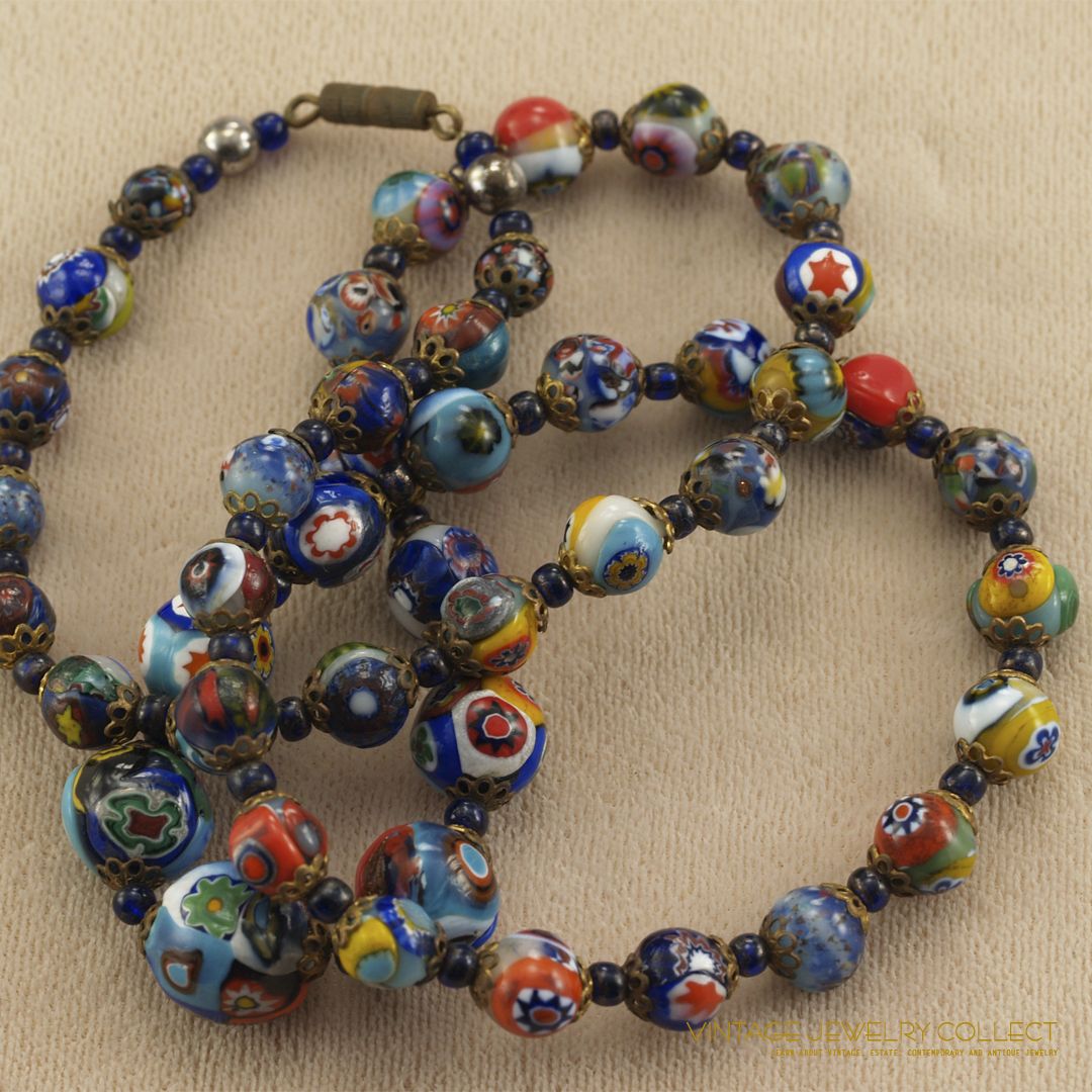 Vintage Murano Millefiori bead necklace