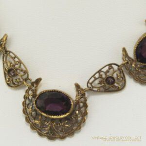 Victorian Czech Necklace with amethyst-colored stones