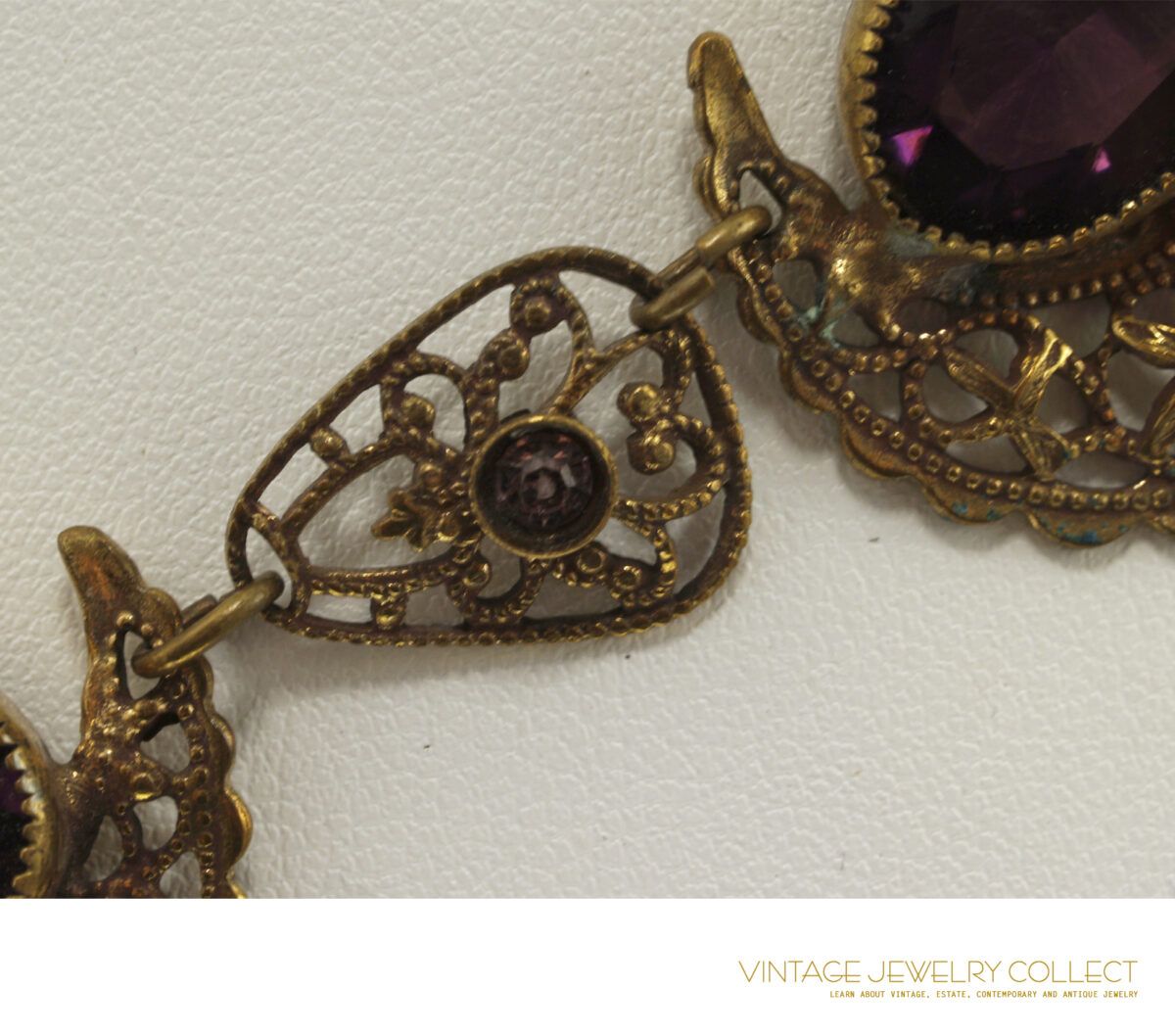Victorian Czech Necklace with amethyst-colored stones