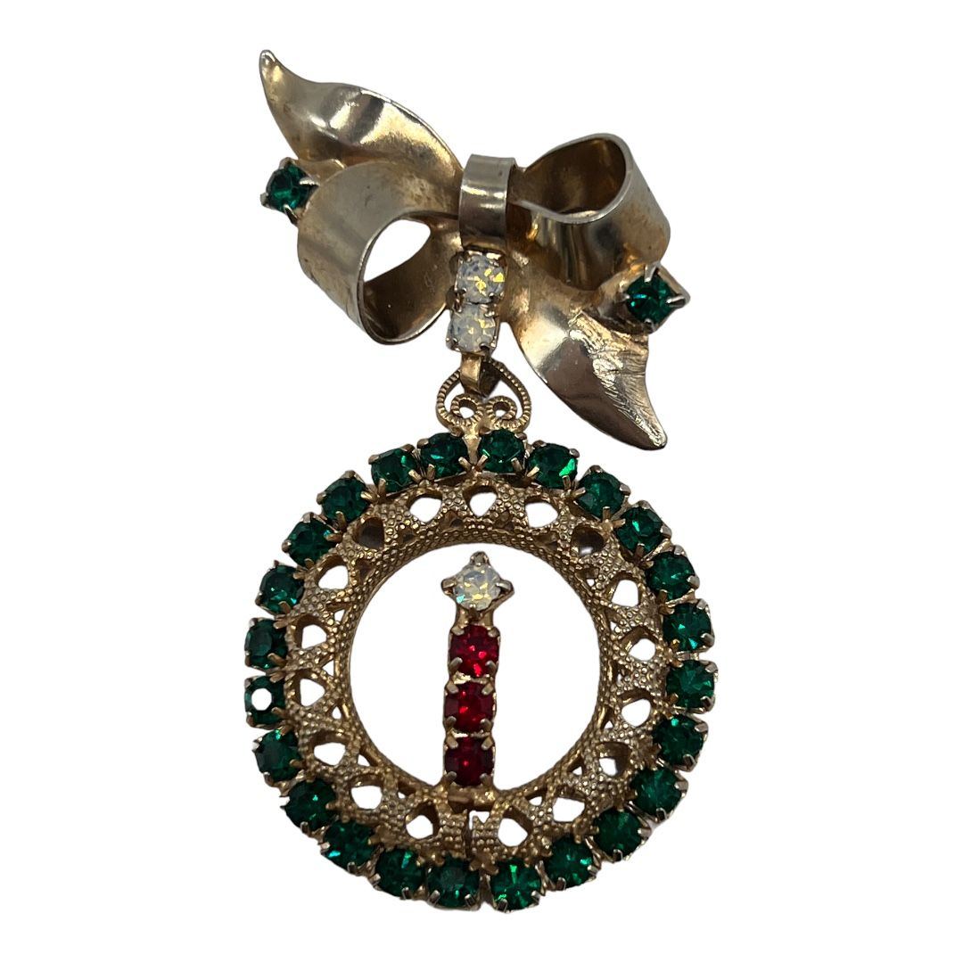 Hobe Christmas Wreath Pin