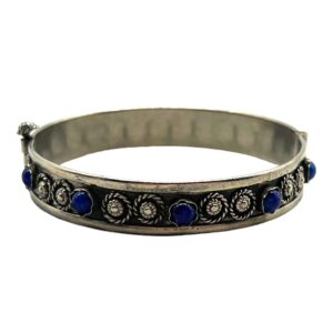 Italian silver faux lapis bangle bracelet