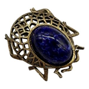 J.J. Scarab Pin with Faux Lapis Stone