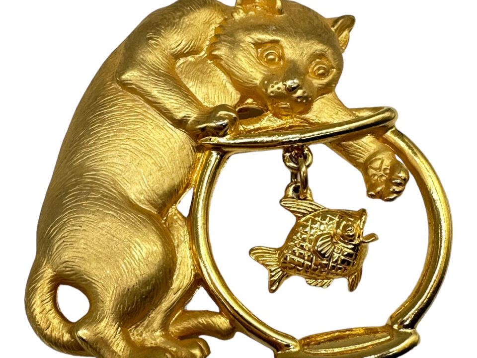 J.J. Cat-and-Fish-Brooch