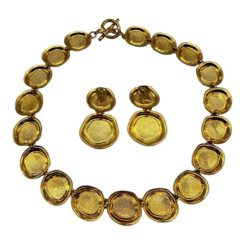Vintage 1980s Red Enamel Necklace Set