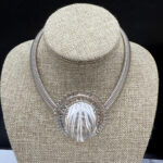 Huge Lucite cabochon necklace.