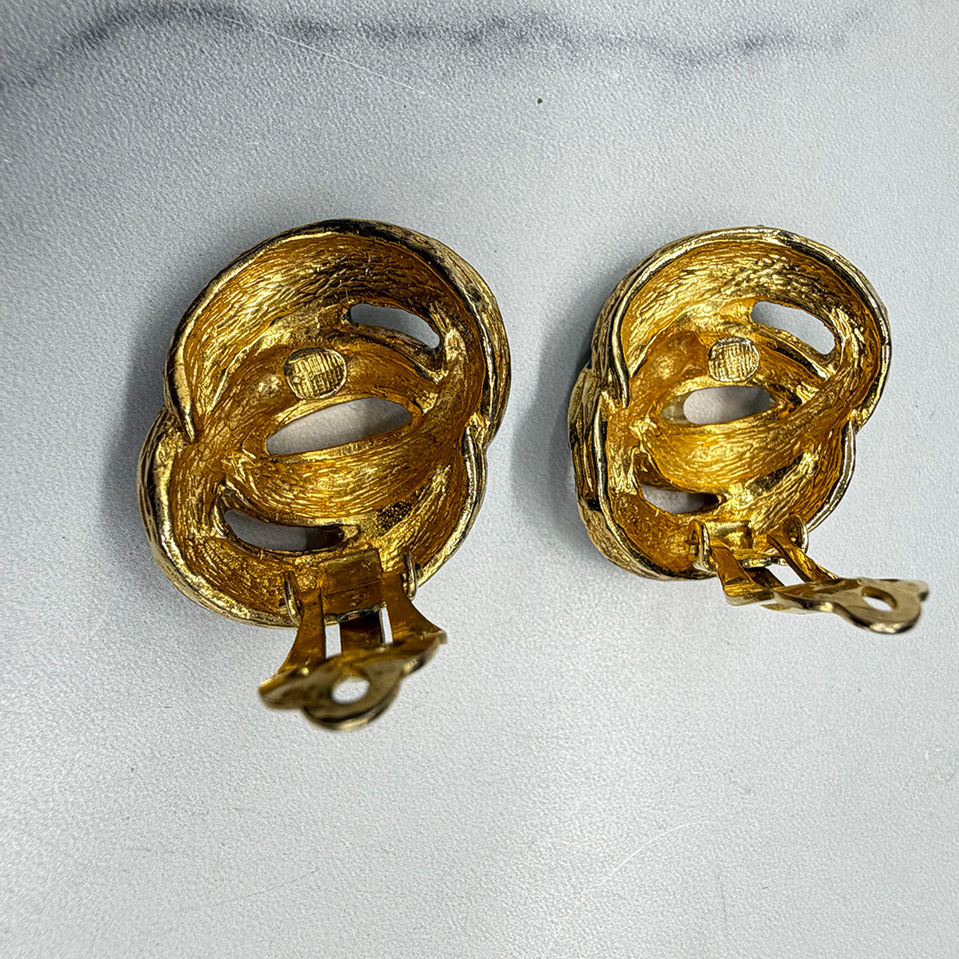 David Hill enamel earrings back.