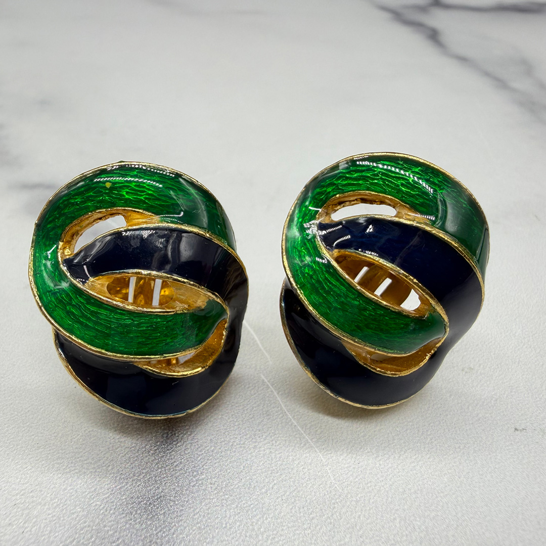 David Hill enamel earrings.