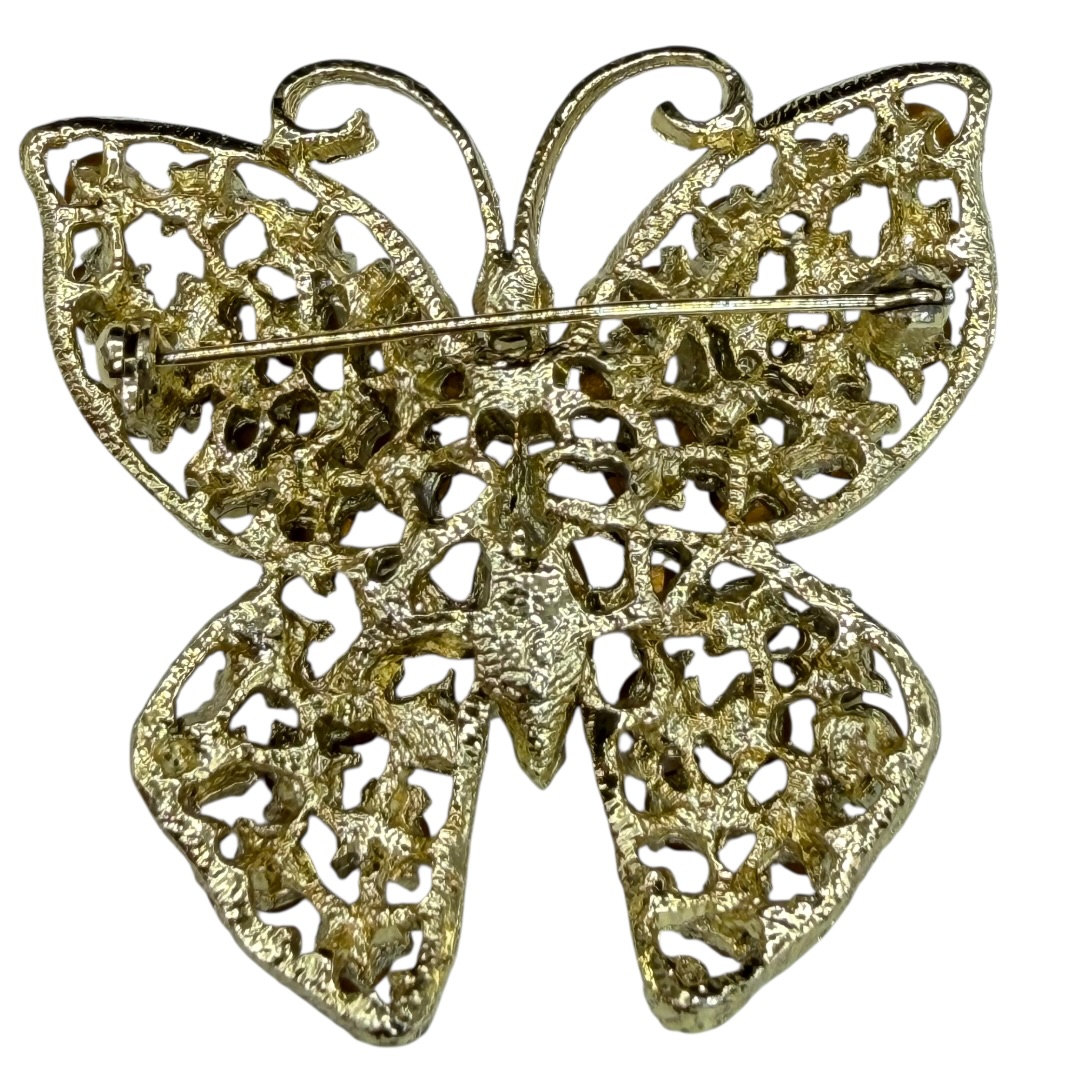 Fabulous Vintage Rhinestone Butterfly Brooch