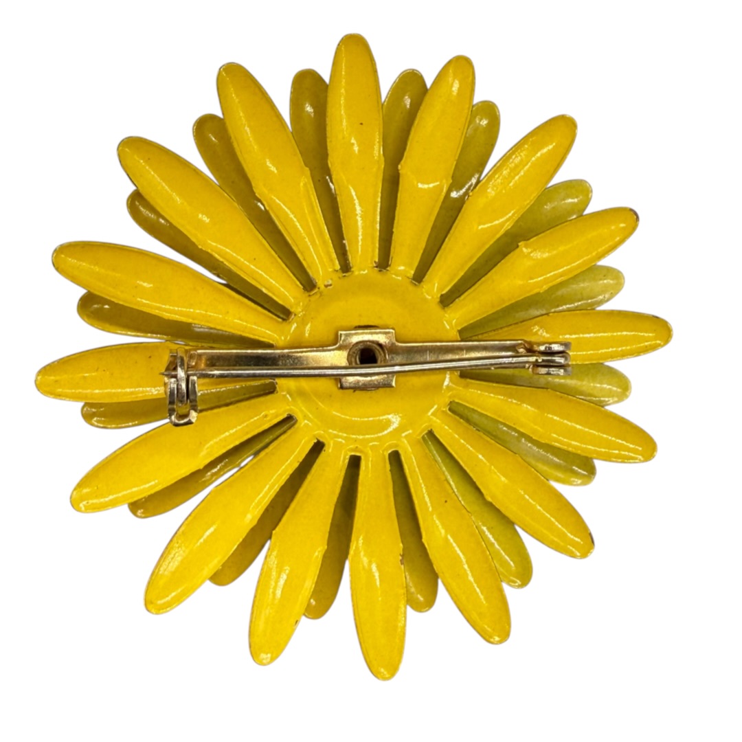 Gorgeous 5-Layer 1960s Enamel Flower Brooch