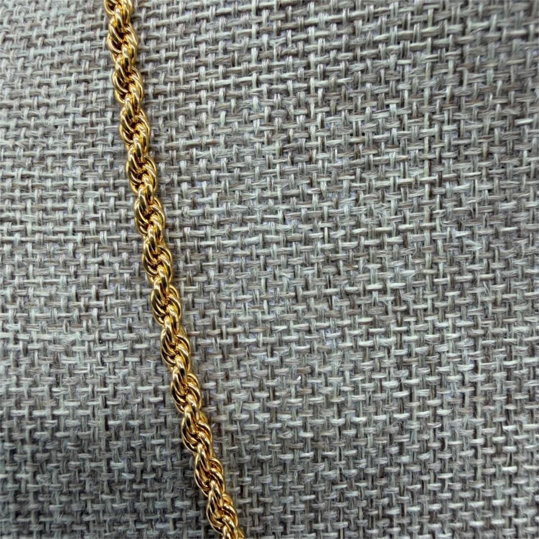 Vintage 1990s Gold-Tone Twisted Link Chain Necklace