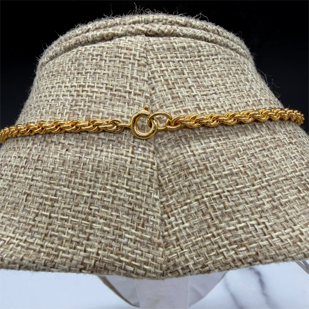 Vintage 1990s Gold-Tone Twisted Link Chain Necklace